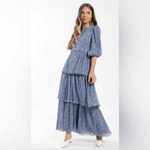 SOIE FLORAL LAYERED MAXI DRESS
